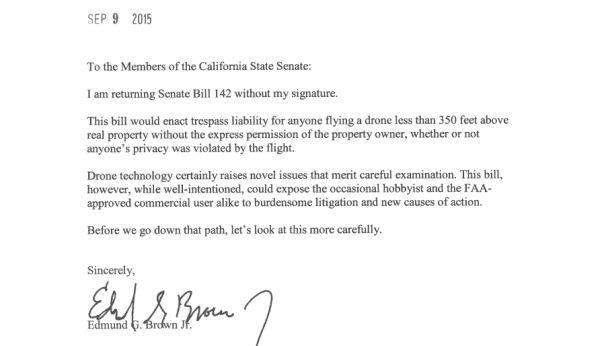 California Governor Jerry Brown veto