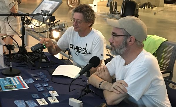 Max and David recording at the Smithsonian’s National Air & Space Museum