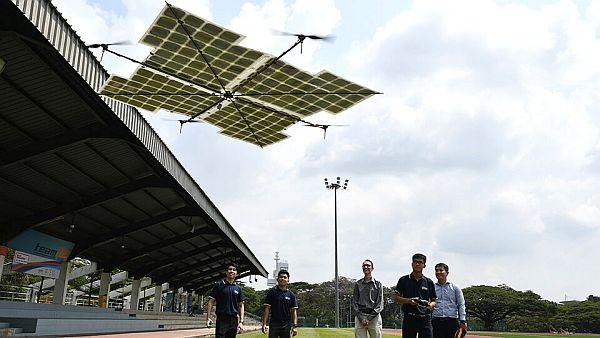 A solar powered quadcopter from National University of Singapore.