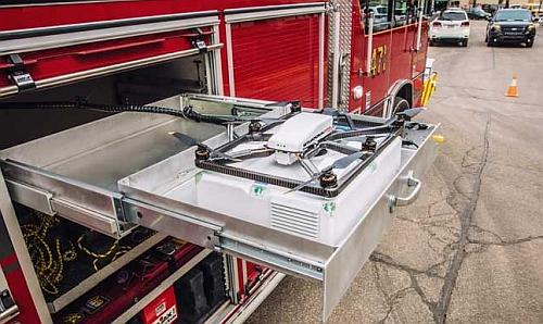The Fotokite actively tethered UAS for first responders.